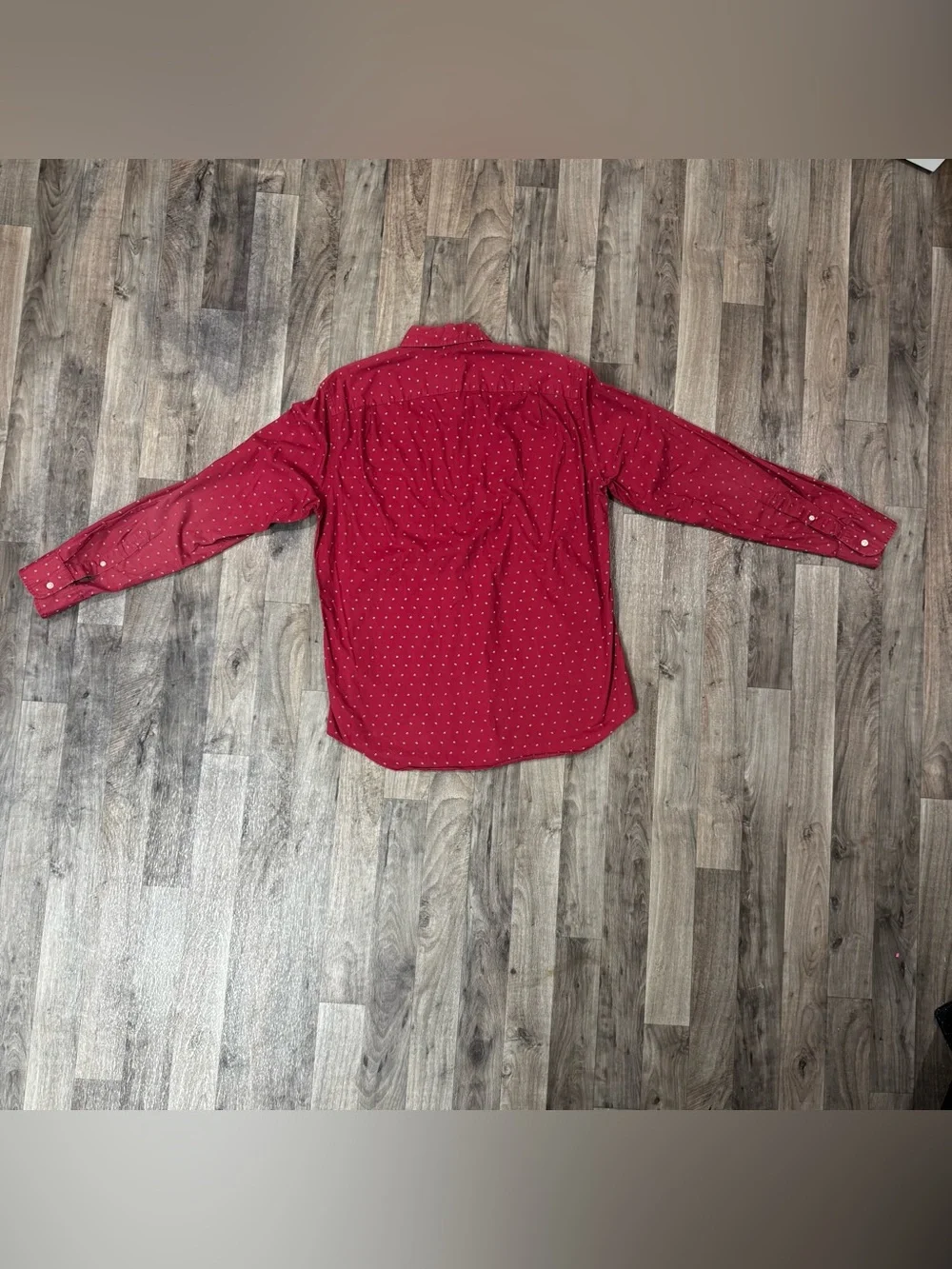 J.Crew Factory Men’s M Red Micro Paisley Button Down Shirt Cotton Long Sleeve